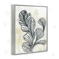 Stupell Studio | Fluid Plant Stem Abstraction Minimal Black Beige