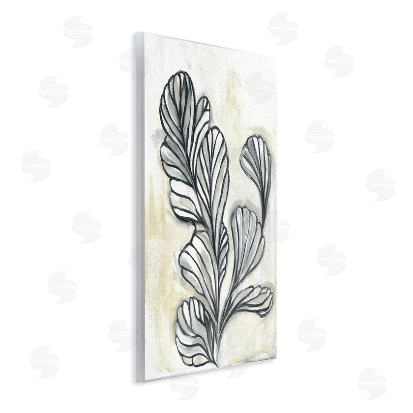 Stupell Studio | Fluid Plant Stem Abstraction Minimal Black Beige