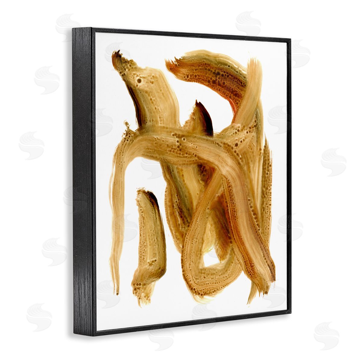 Stupell Studio Abstract Brush Stroke Brown Black Framed Giclee Wall Art
