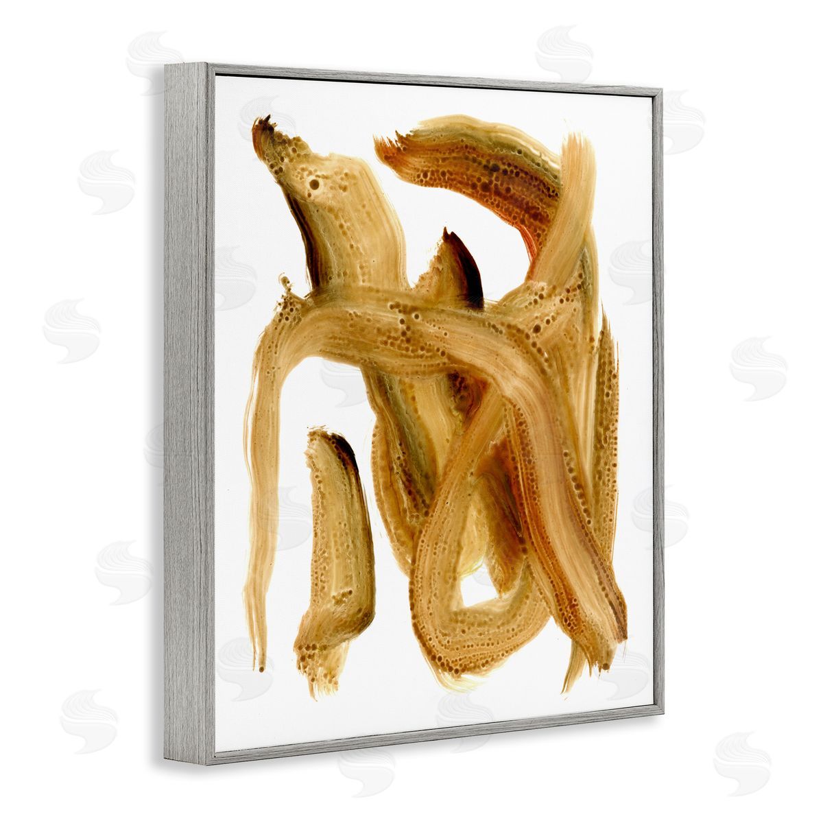 Stupell Studio Abstract Brush Stroke Brown Gray Framed Giclee Wall Art