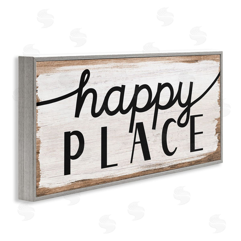 Stupell Studio | Rustic Happy Place Distressed Sign