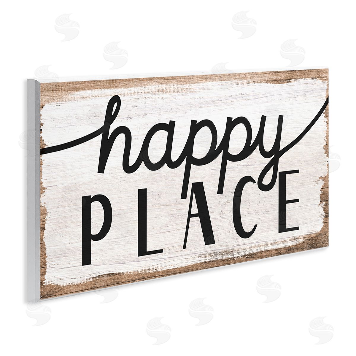 Stupell Studio Rustic Happy Place Distressed Sign Wall Plaque Art