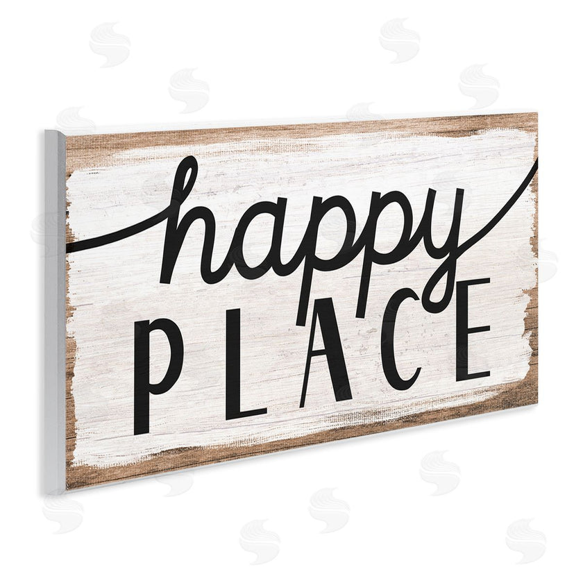 Stupell Studio | Rustic Happy Place Distressed Sign