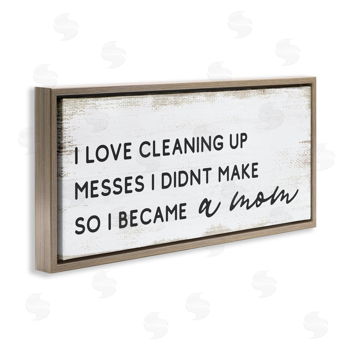 Stupell Studio Funny Became A Mom Design Brown Floater Frame Canvas Art