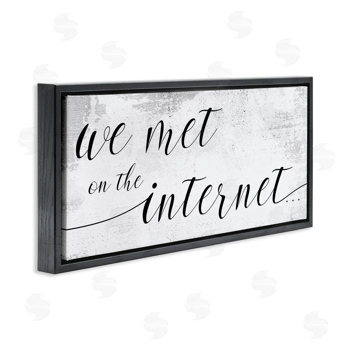 Stupell Studio Met on Internet Distressed Design Black Floater Frame Canvas Art