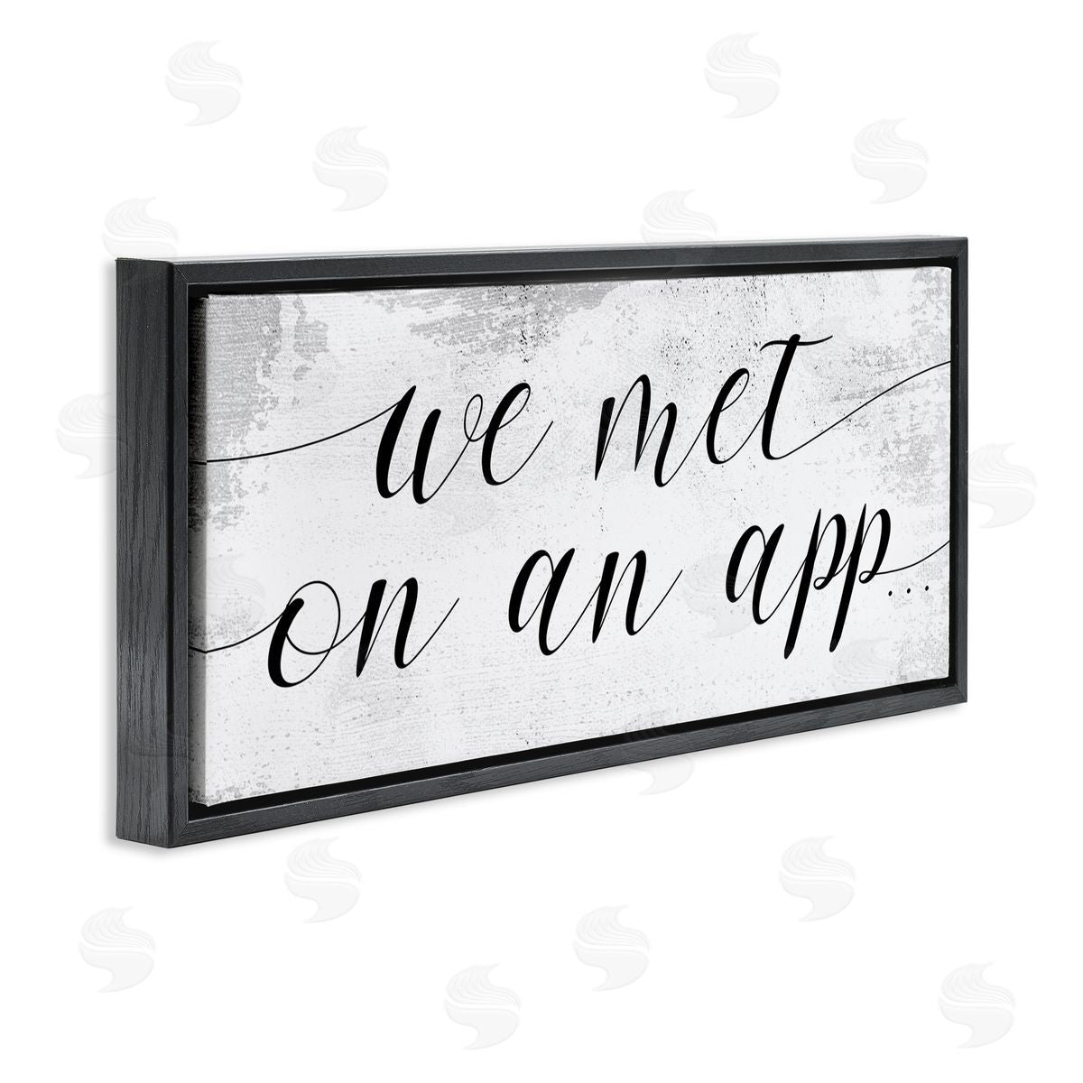 Stupell Studio Met on App Couple Design Black Floater Frame Canvas Art