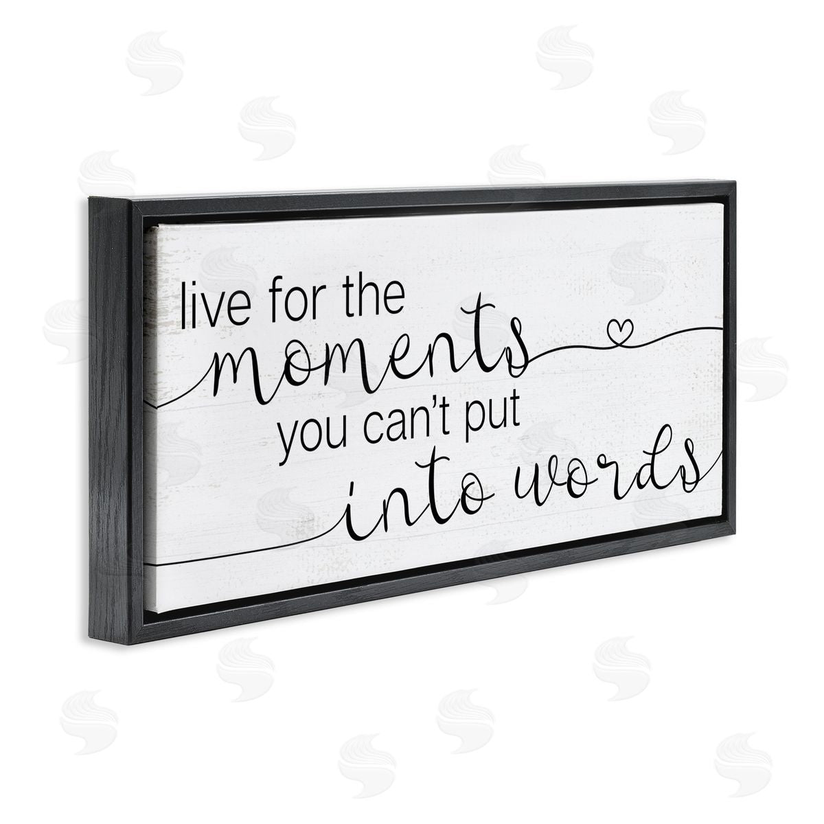 Live for the Moments Phrase Black Floating Frame Canvas Wall Art, Home Decor by Stupell Studio