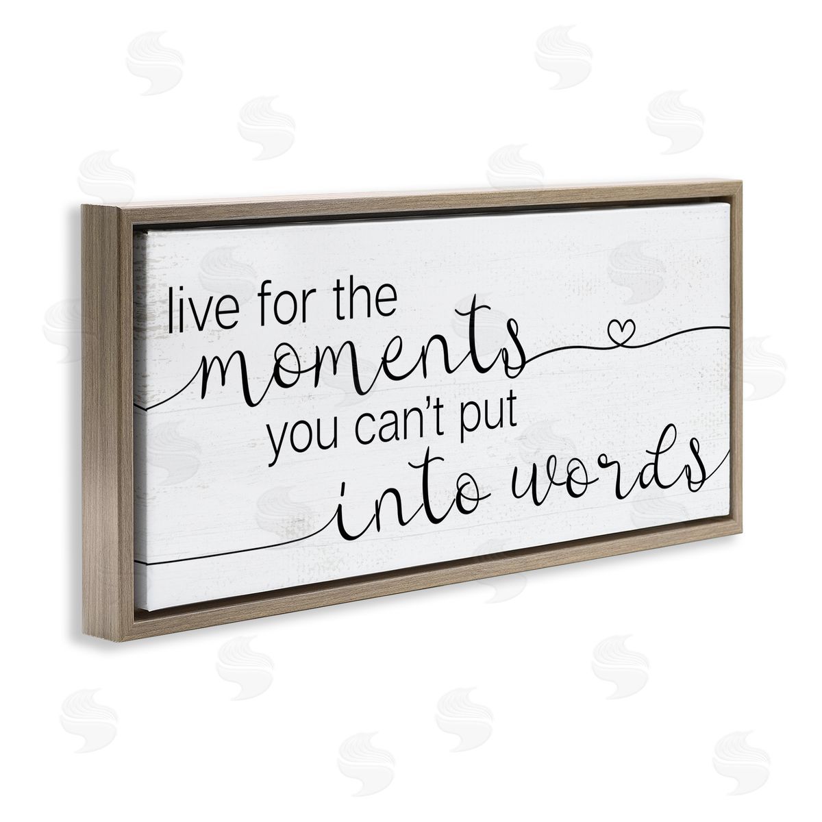 Live for the Moments Phrase Brown Floating Frame Canvas Wall Art, Home Decor by Stupell Studio