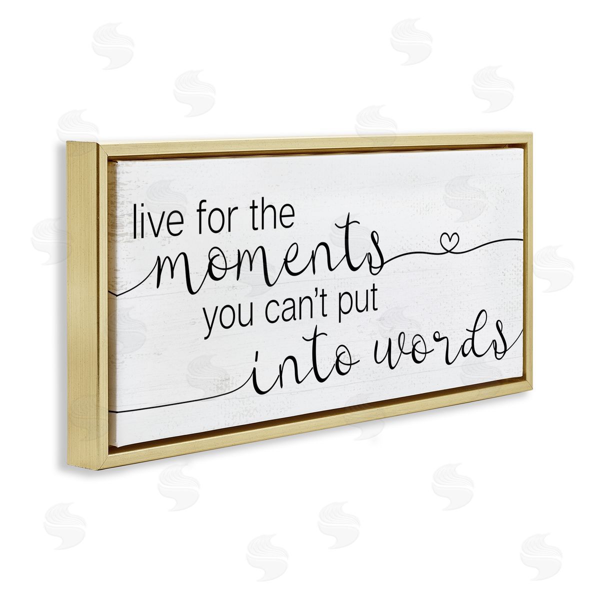 Live for the Moments Phrase Gold Floating Frame Canvas Wall Art, Home Decor by Stupell Studio