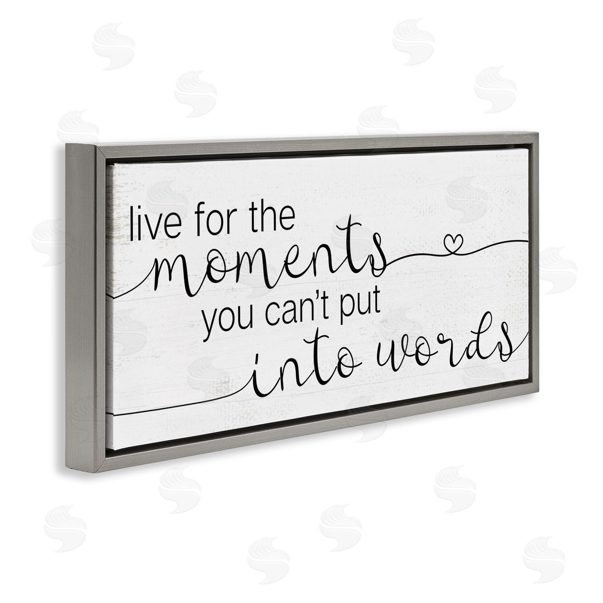 Live for the Moments Phrase Grey Floating Frame Canvas Wall Art, Home Decor by Stupell Studio
