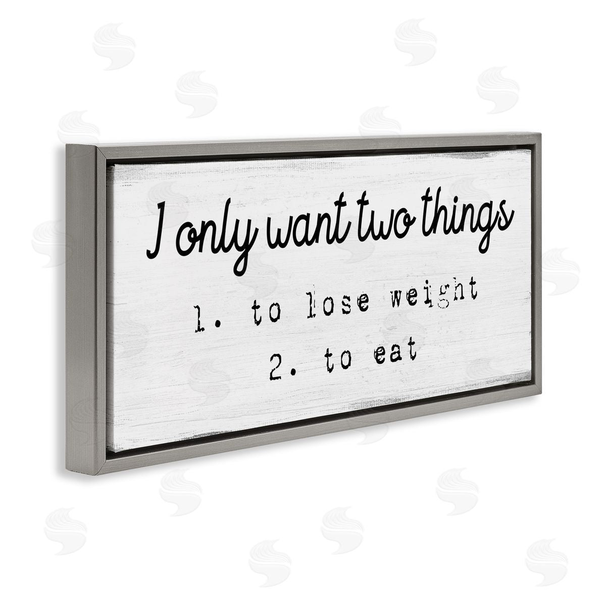 Stupell Studio I Only Want Funny Food Habits Gray Floater Frame Canvas Art