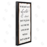 Stupell Studio | My Heart Says Chocolate Phrase Painted Wood Pattern
