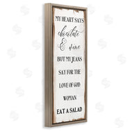 Stupell Studio | My Heart Says Chocolate Phrase Painted Wood Pattern