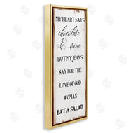 Stupell Studio | My Heart Says Chocolate Phrase Painted Wood Pattern