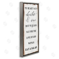 Stupell Studio | My Heart Says Chocolate Phrase Painted Wood Pattern