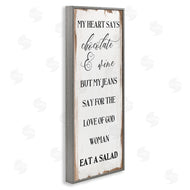 Stupell Studio | My Heart Says Chocolate Phrase Painted Wood Pattern