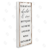 Stupell Studio | My Heart Says Chocolate Phrase Painted Wood Pattern