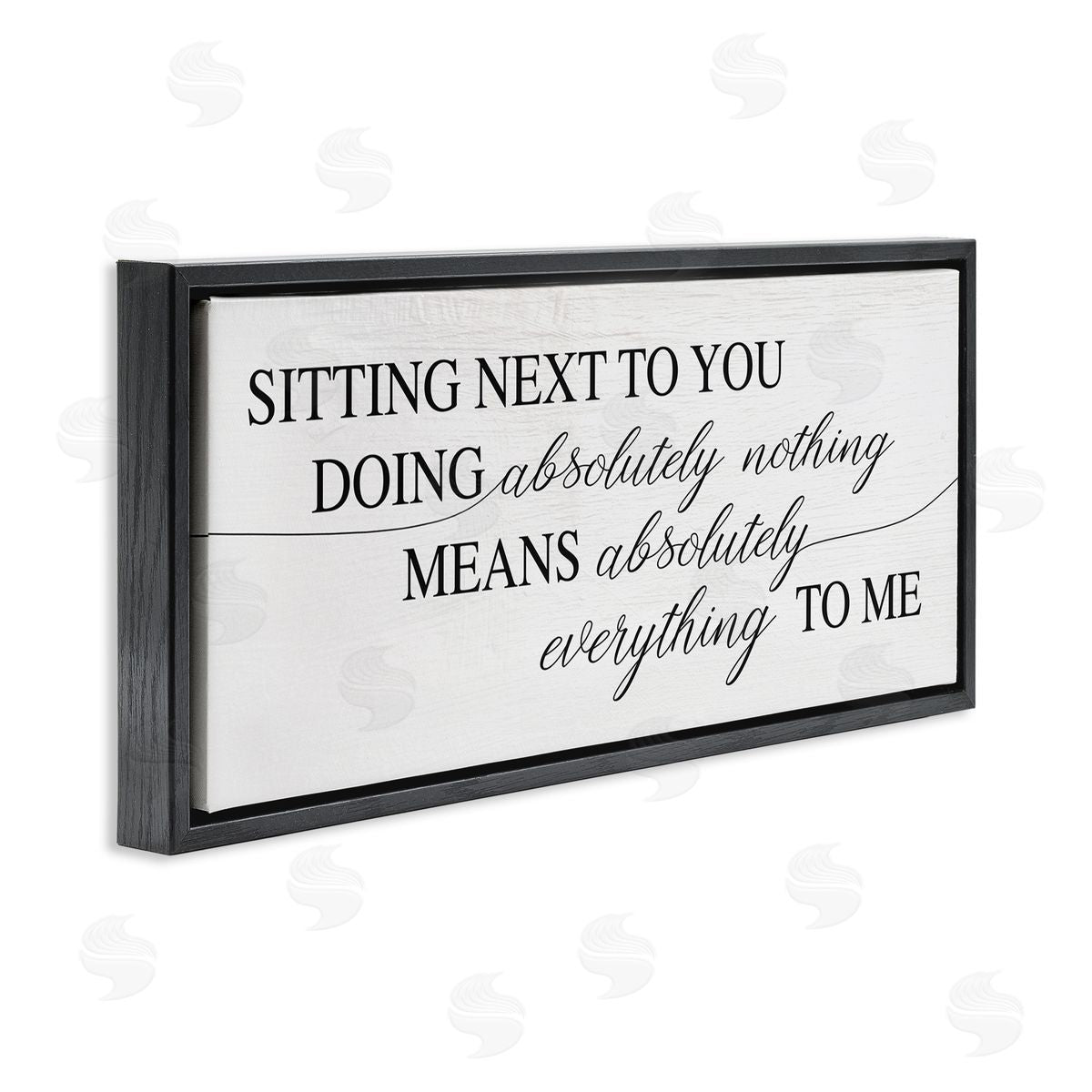 Stupell Studio Nothing Means Everything Phrase  Black Floater Frame Canvas Art
