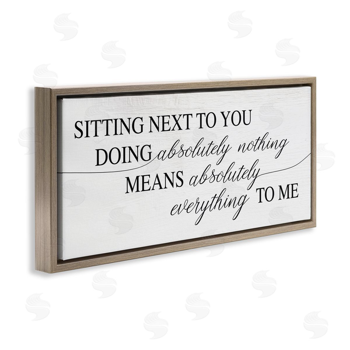 Stupell Studio Nothing Means Everything Phrase  Brown Floater Frame Canvas Art
