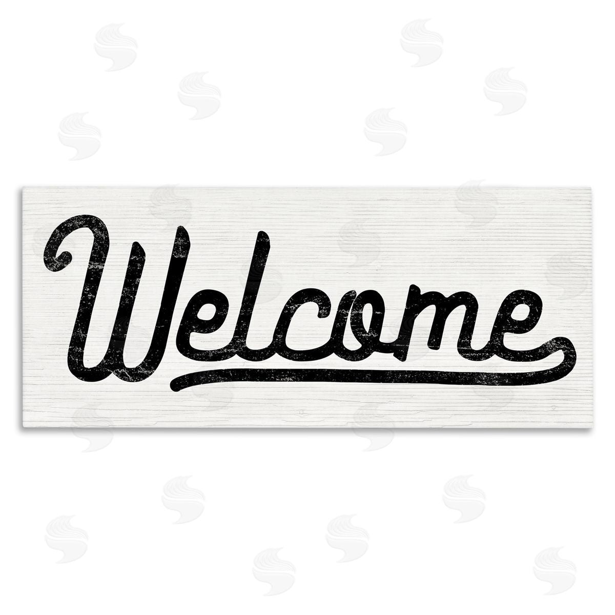 Stupell Studio Welcome Sign Whimsical Script Canvas Wall Art