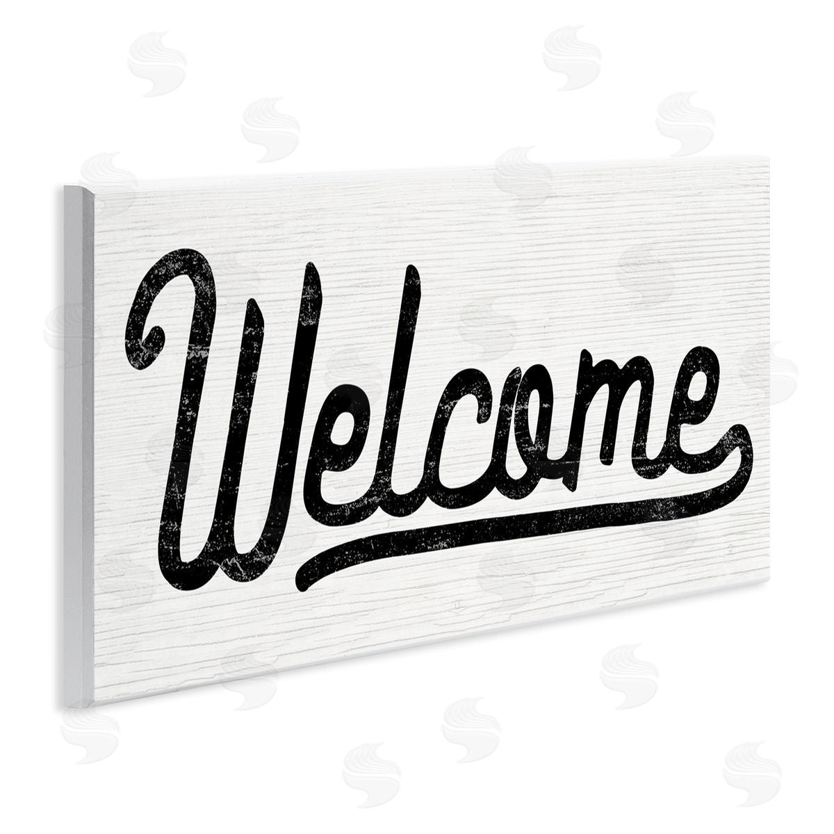 Stupell Studio Welcome Sign Whimsical Script Wall Plaque Art