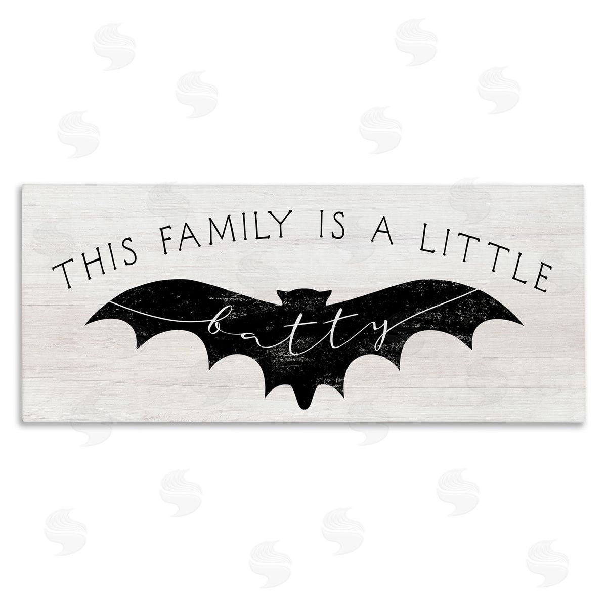 Stupell Studio Family's a Little Batty Phrase Halloween Canvas Wall Art