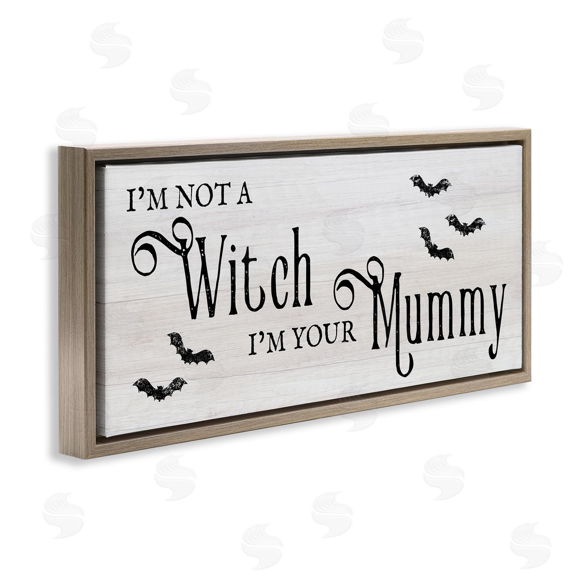 Stupell Studio Not A Witch, Your Mummy Phrase Brown Floater Frame Canvas Art