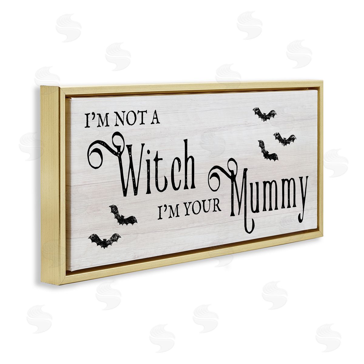 Stupell Studio Not A Witch, Your Mummy Phrase Gold Floater Frame Canvas Art