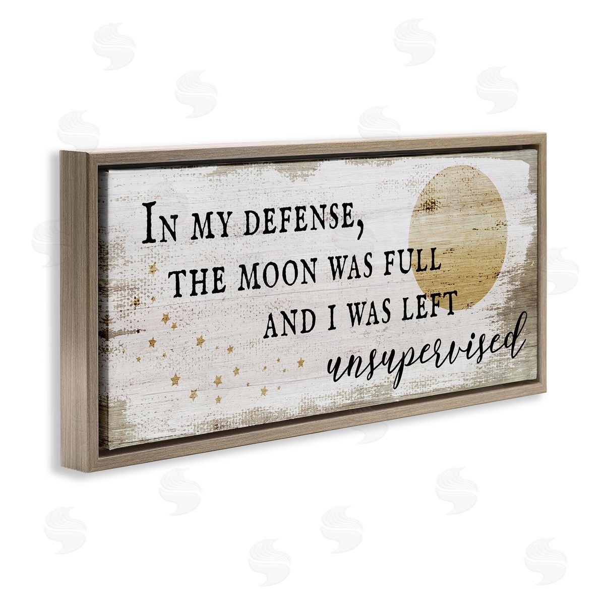Sassy Full Moon Halloween Charm Brown Floating Frame Canvas Wall Art, Home Decor by Stupell Studio
