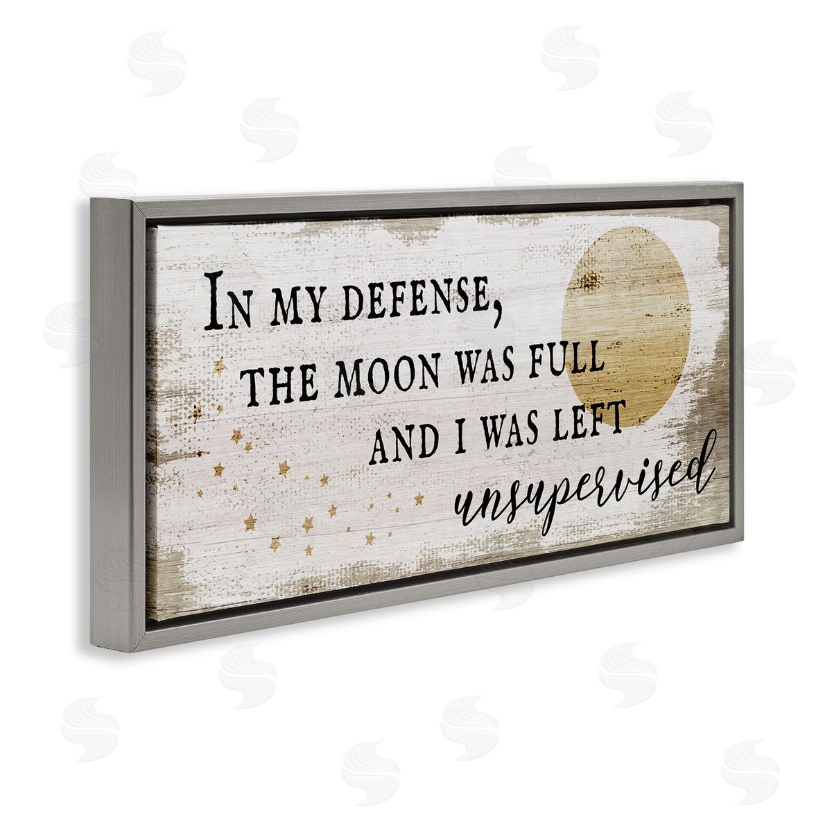 Sassy Full Moon Halloween Charm Grey Floating Frame Canvas Wall Art, Home Decor by Stupell Studio