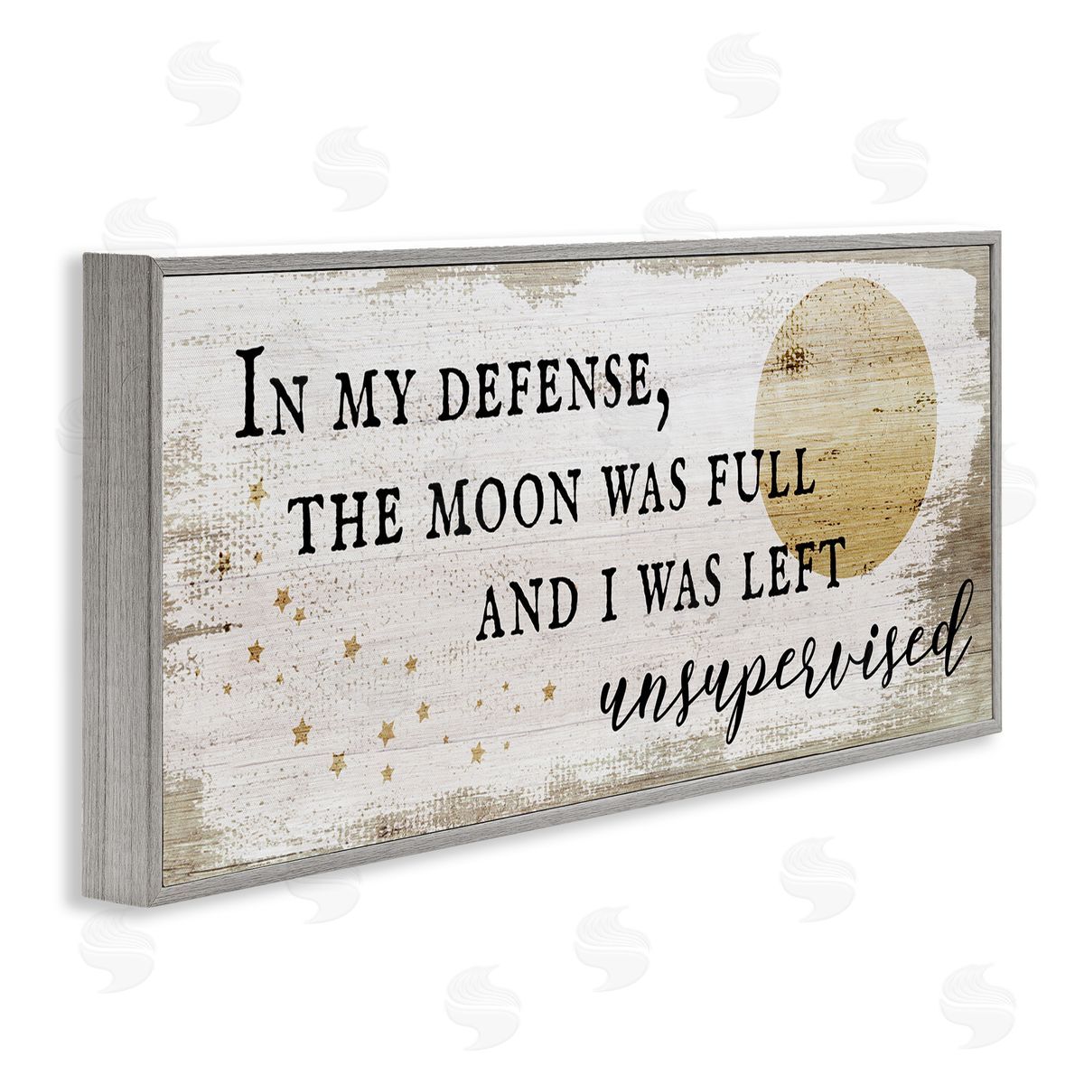 Sassy Full Moon Halloween Charm Grey Frame Print Wall Art, Home Decor by Stupell Studio