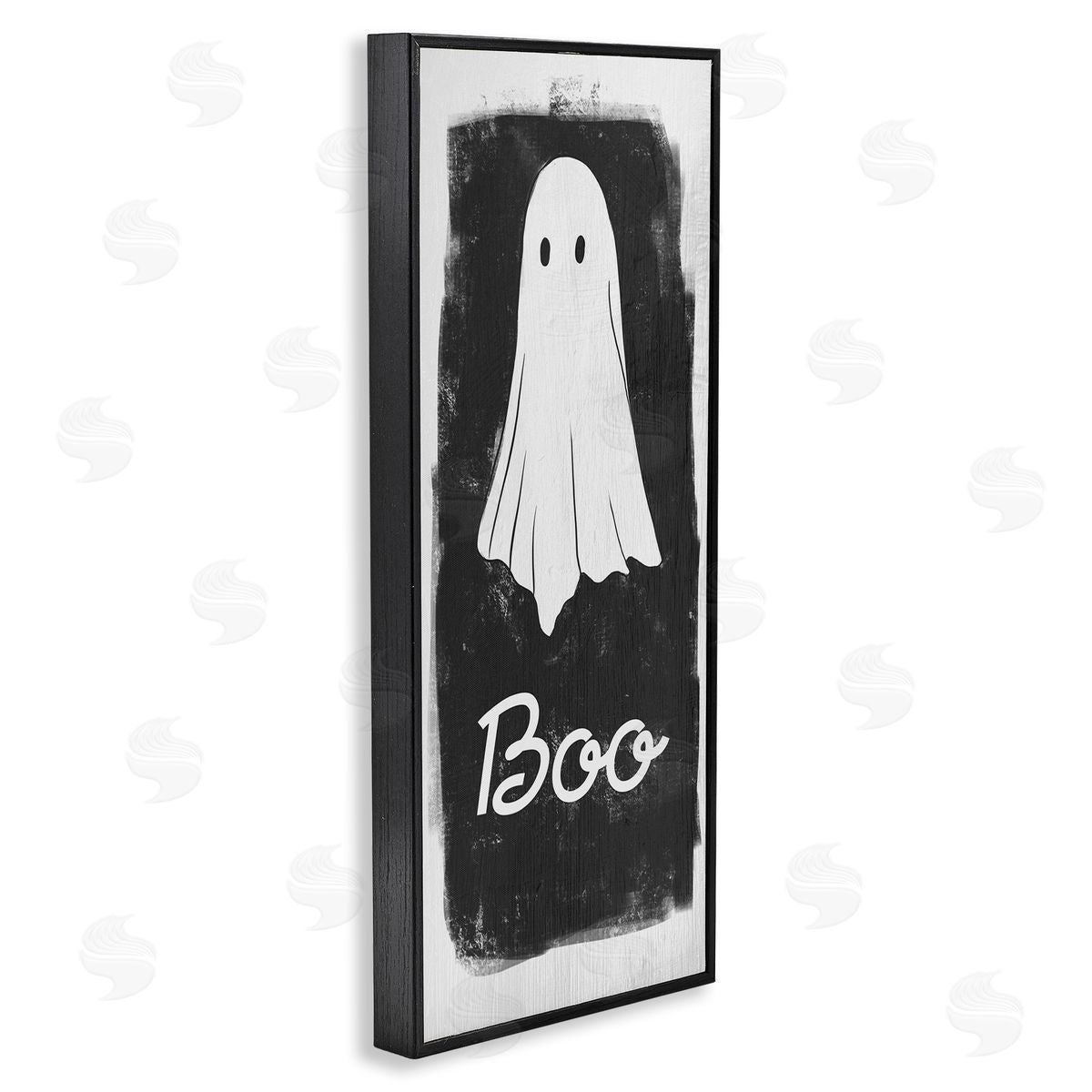 Stupell Studio Charming Ghost with Boo Text Black Framed Giclee Wall Art