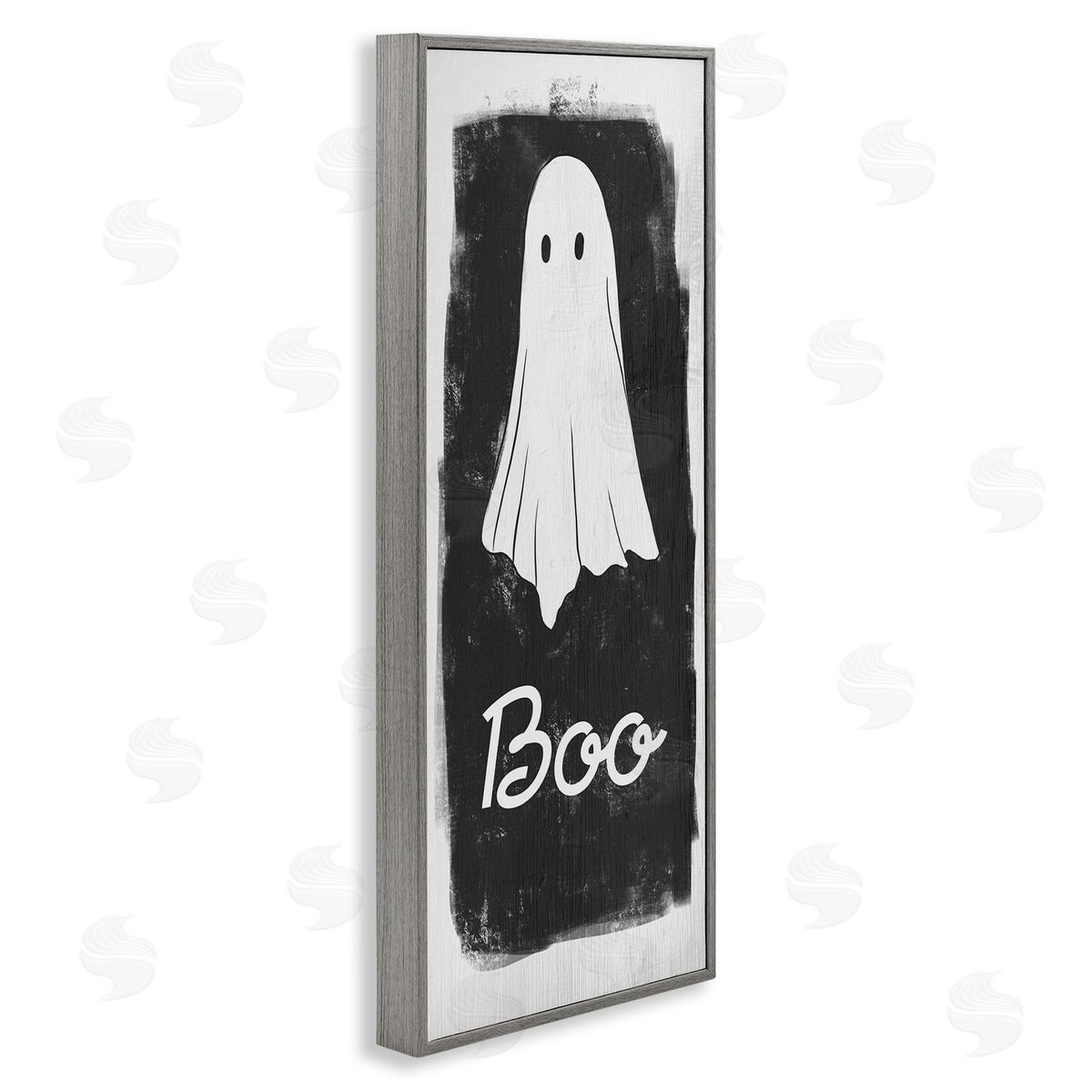 Stupell Studio Charming Ghost with Boo Text Gray Framed Giclee Wall Art