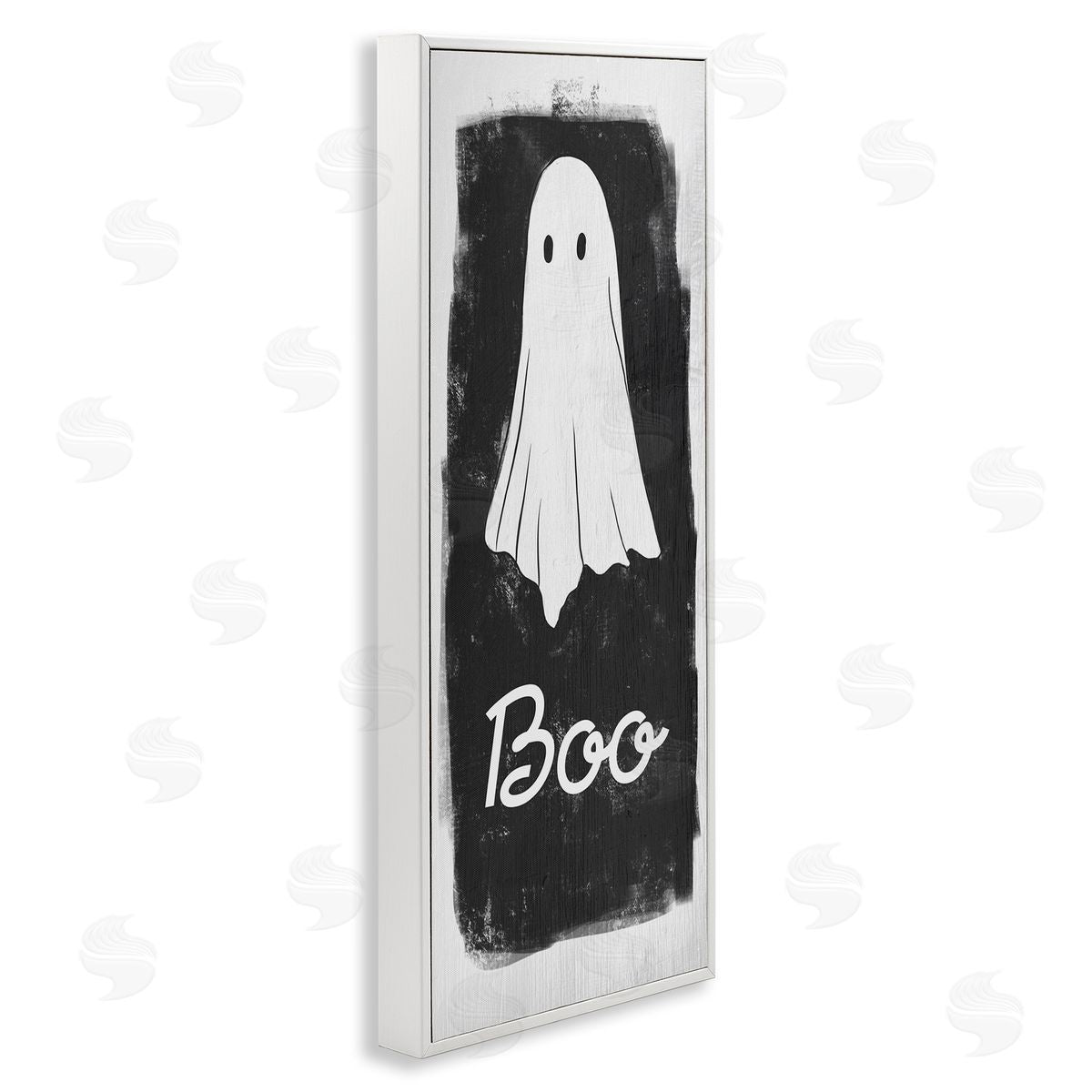 Stupell Studio Charming Ghost with Boo Text White Framed Giclee Wall Art