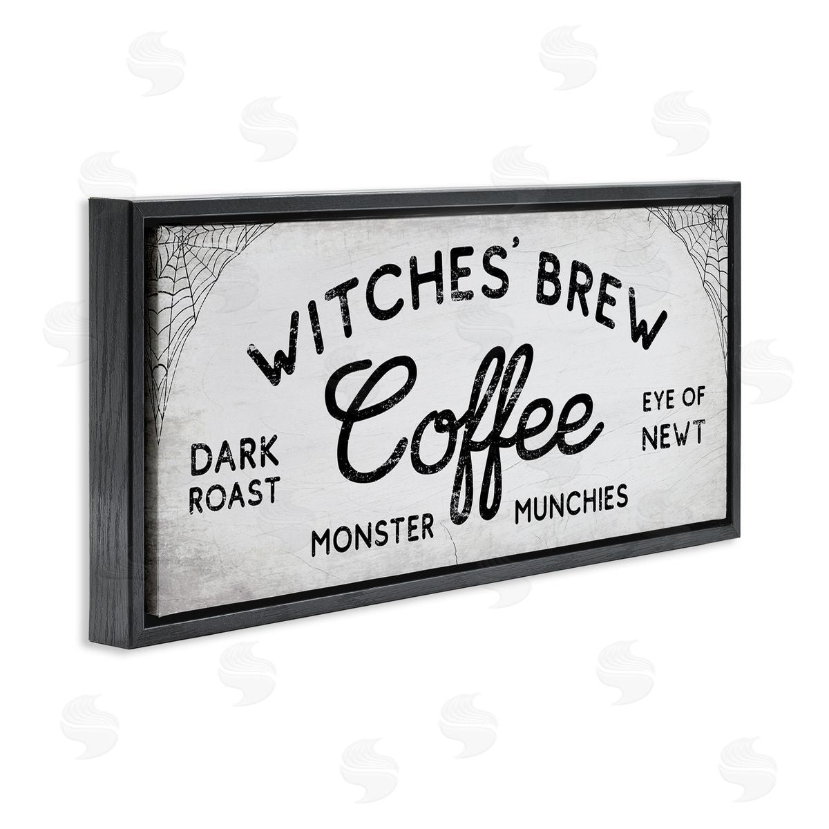 Stupell Studio Witches' Brew Coffee Charming Halloween Black Floater Frame Canvas Art
