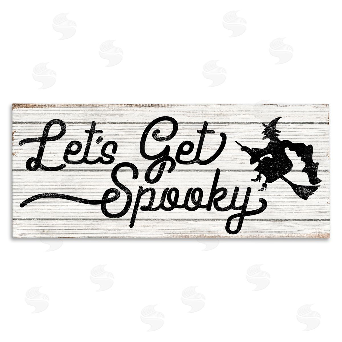 Stupell Studio Let's Get Spooky Rustic Witch Canvas Wall Art