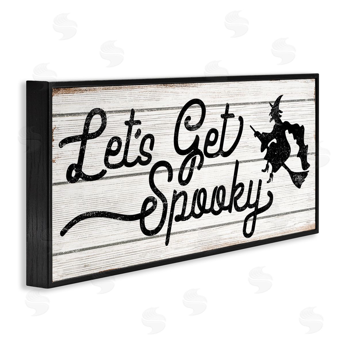Stupell Studio Let's Get Spooky Rustic Witch Black Framed Giclee Wall Art