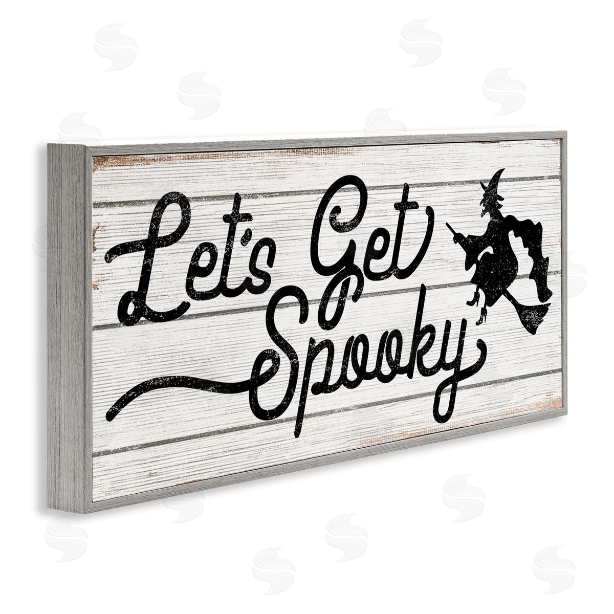 Stupell Studio Let's Get Spooky Rustic Witch Gray Framed Giclee Wall Art