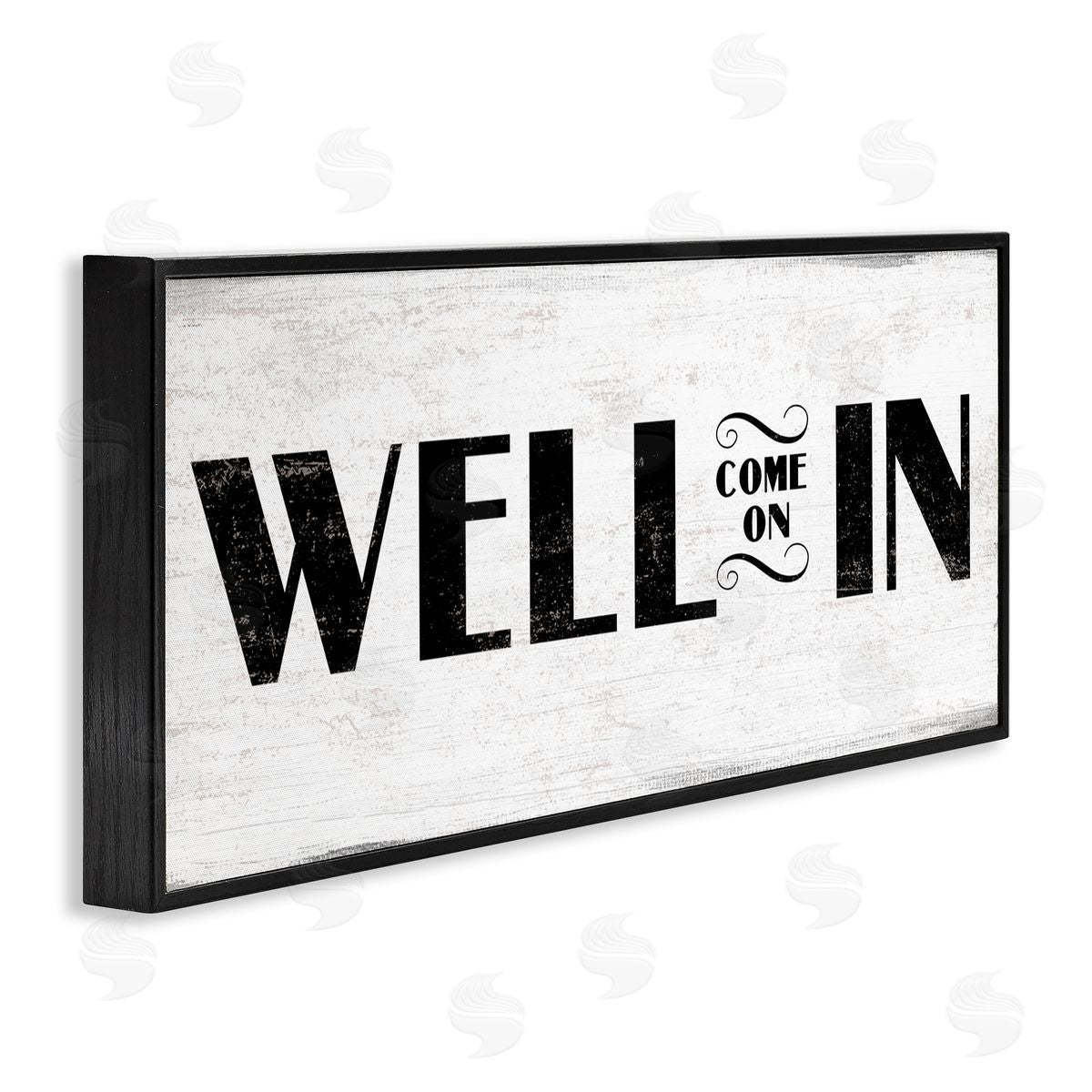 Stupell Studio Well Come On In Rustic Design Black Framed Giclee Wall Art