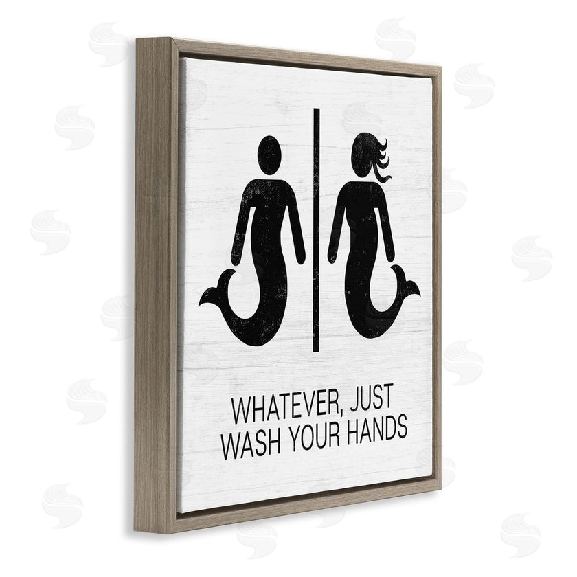 Stupell Studio | Wash Your Hands Mermaid Bathroom Sign