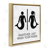 Stupell Studio | Wash Your Hands Mermaid Bathroom Sign