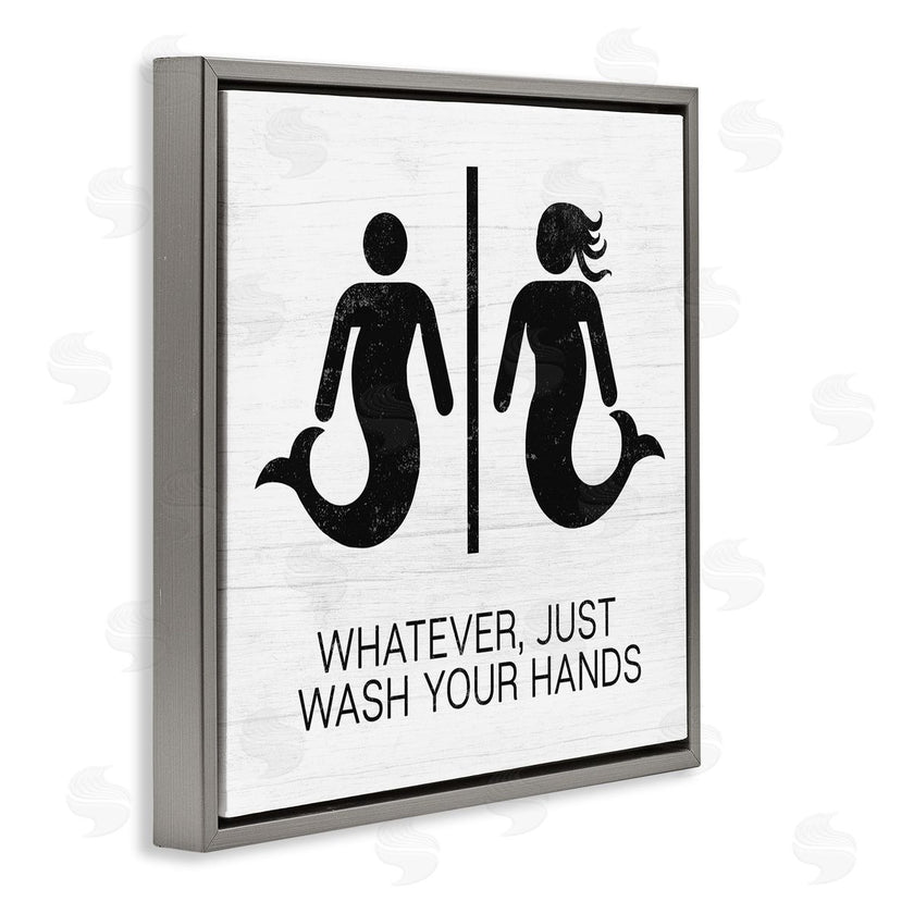 Stupell Studio | Wash Your Hands Mermaid Bathroom Sign