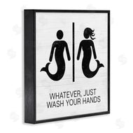 Stupell Studio | Wash Your Hands Mermaid Bathroom Sign
