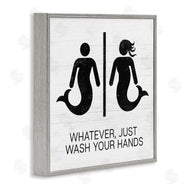 Stupell Studio | Wash Your Hands Mermaid Bathroom Sign