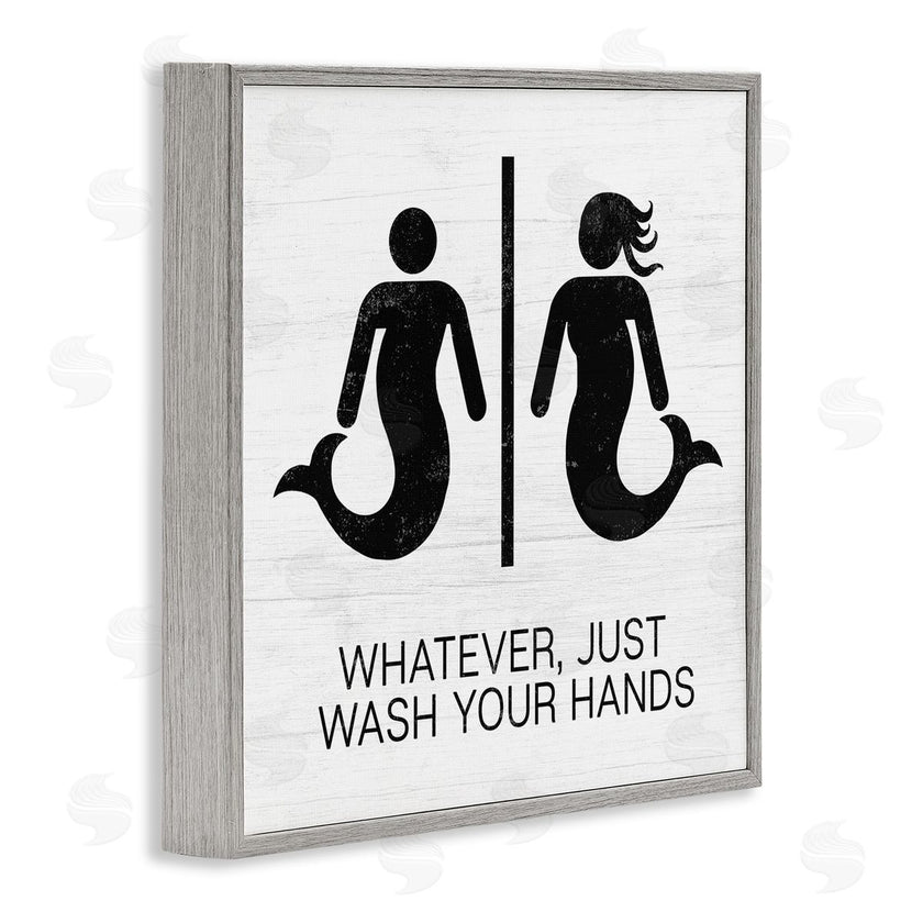 Stupell Studio | Wash Your Hands Mermaid Bathroom Sign