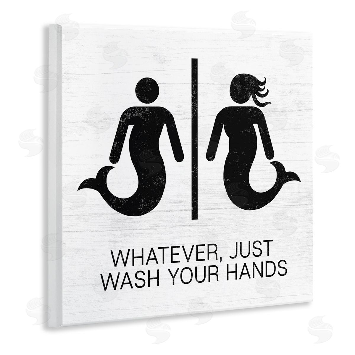 Stupell Studio Wash Your Hands Mermaid Bathroom Sign Wall Plaque Art