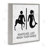 Stupell Studio | Wash Your Hands Mythical Centaur Mermaid