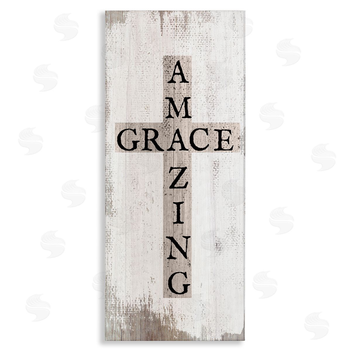 Amazing Grace Rustic Cross Canvas Wall Art, Home Decor by Stupell Studio