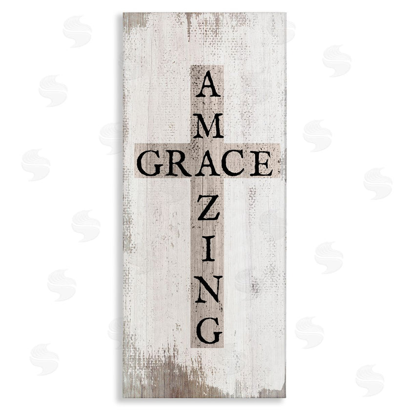 Stupell Studio | Amazing Grace Rustic Cross