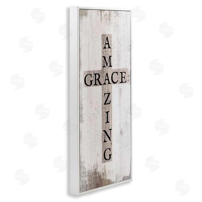 Stupell Studio | Amazing Grace Rustic Cross